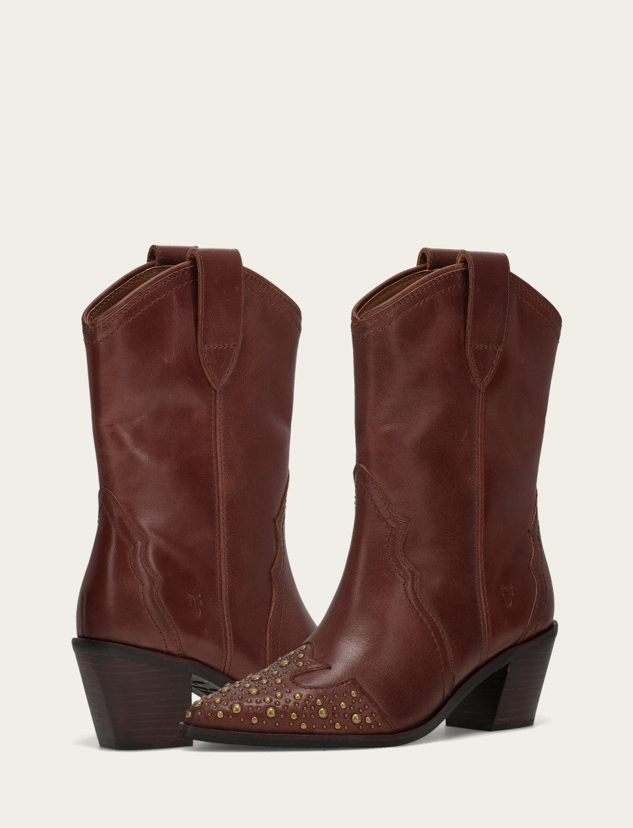 Women's Saddle Sara Wingtip Stud Western Boots Saddle