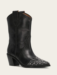 Women's Black Sara Wingtip Stud Boot Black