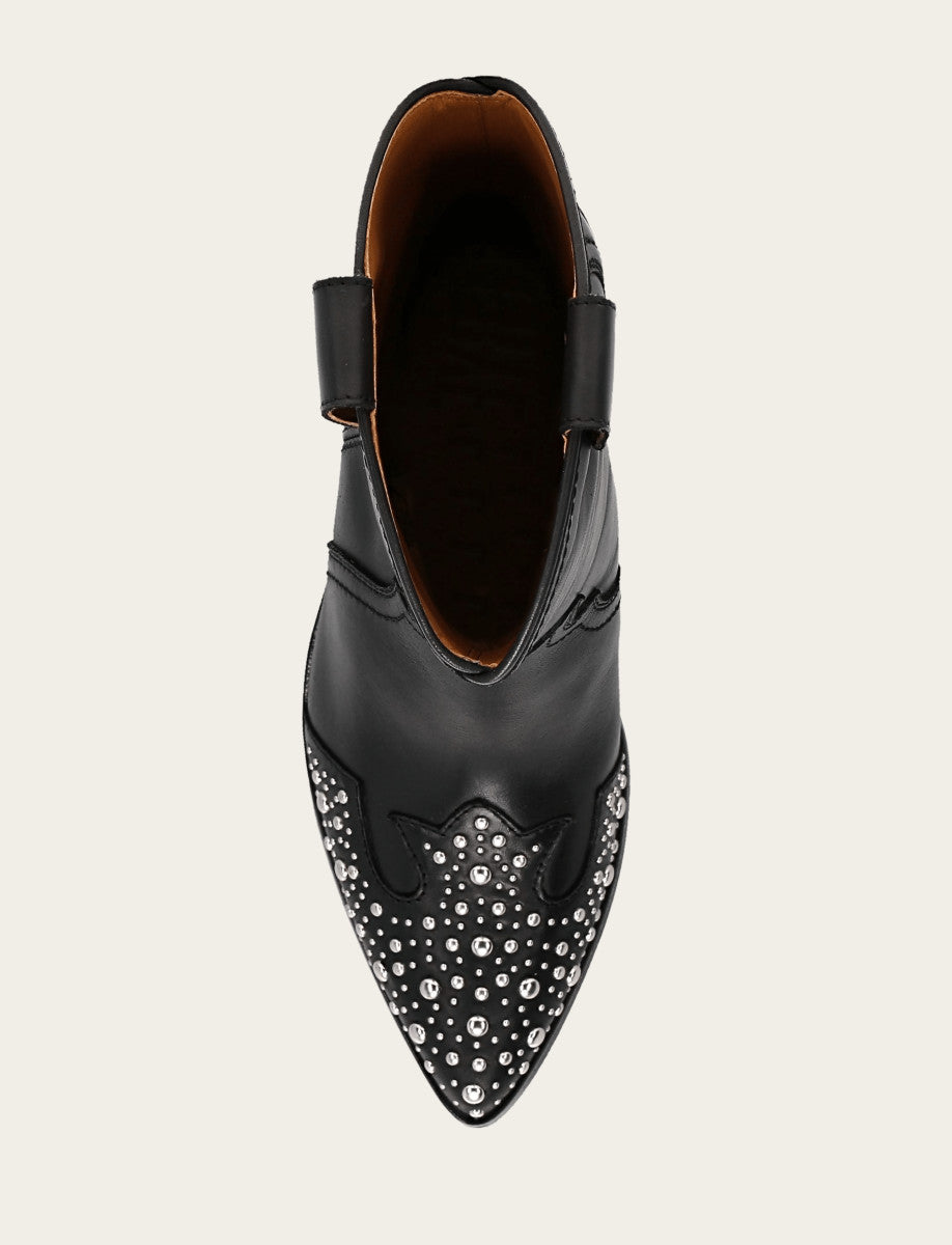 Women's Black Sara Wingtip Stud Boot Black