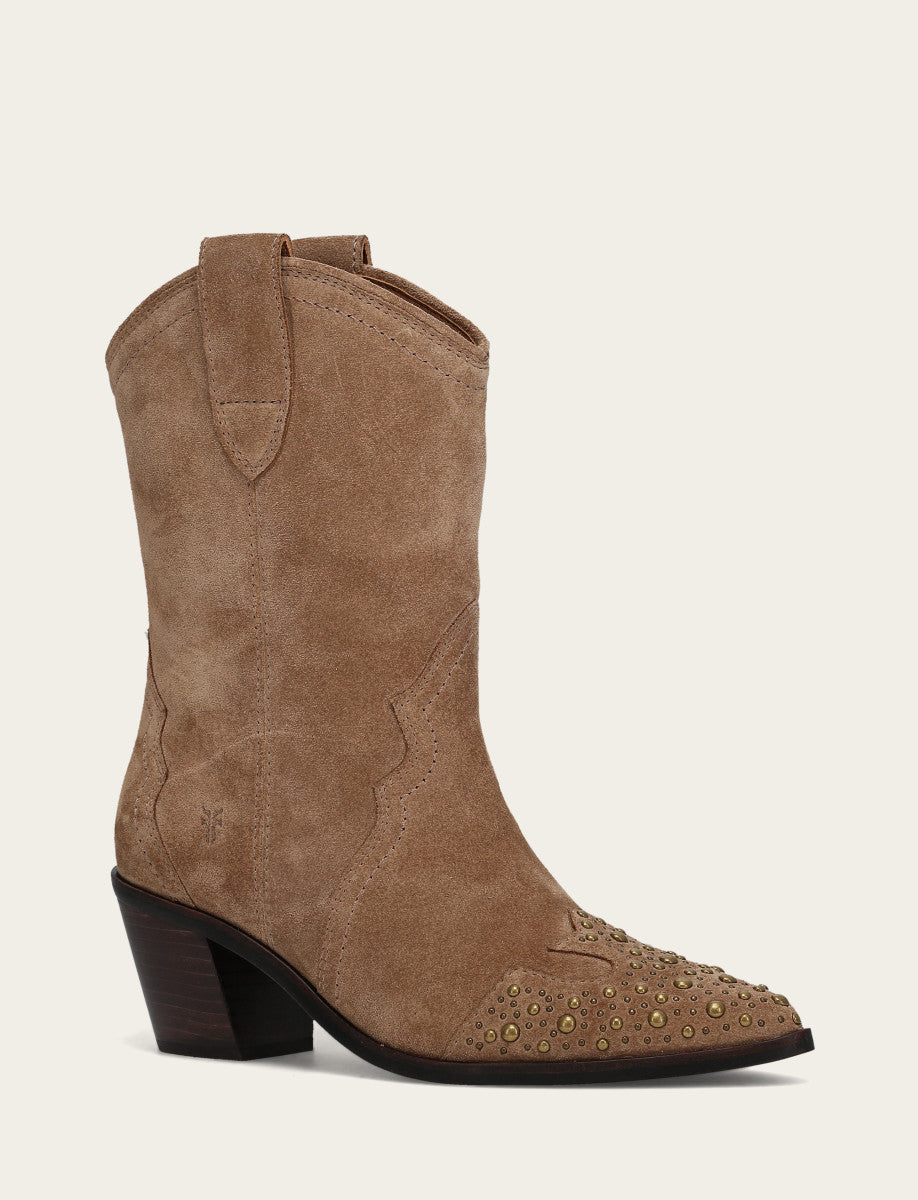 Women's Almond Sara Wingtip Stud Boot Almond