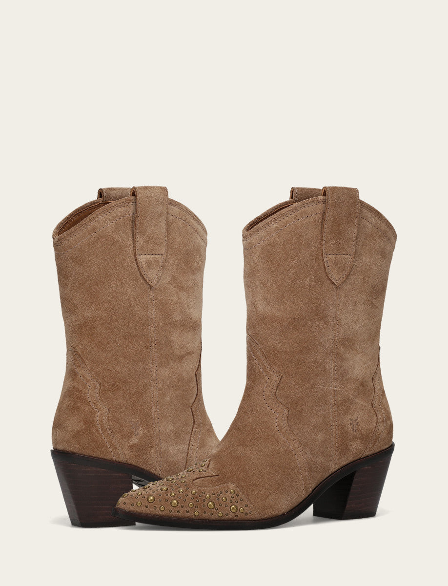 Women's Almond Sara Wingtip Stud Boot Almond