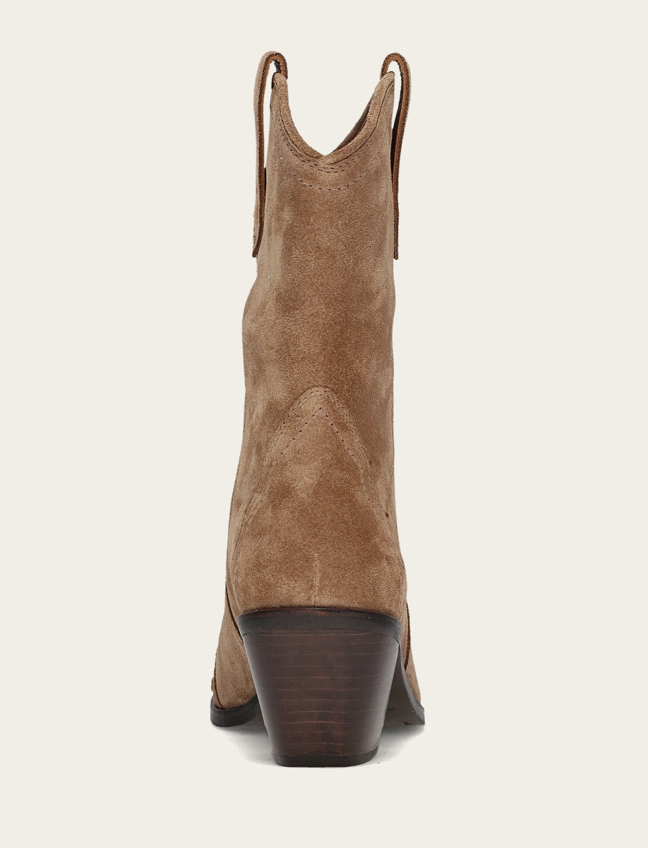 Women's Almond Sara Wingtip Stud Boot Almond