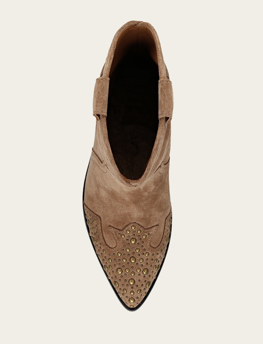 Women's Almond Sara Wingtip Stud Boot Almond