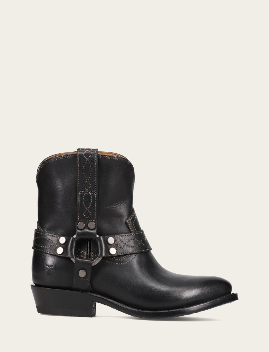 Women's Black Billy Short Harness Booties Black