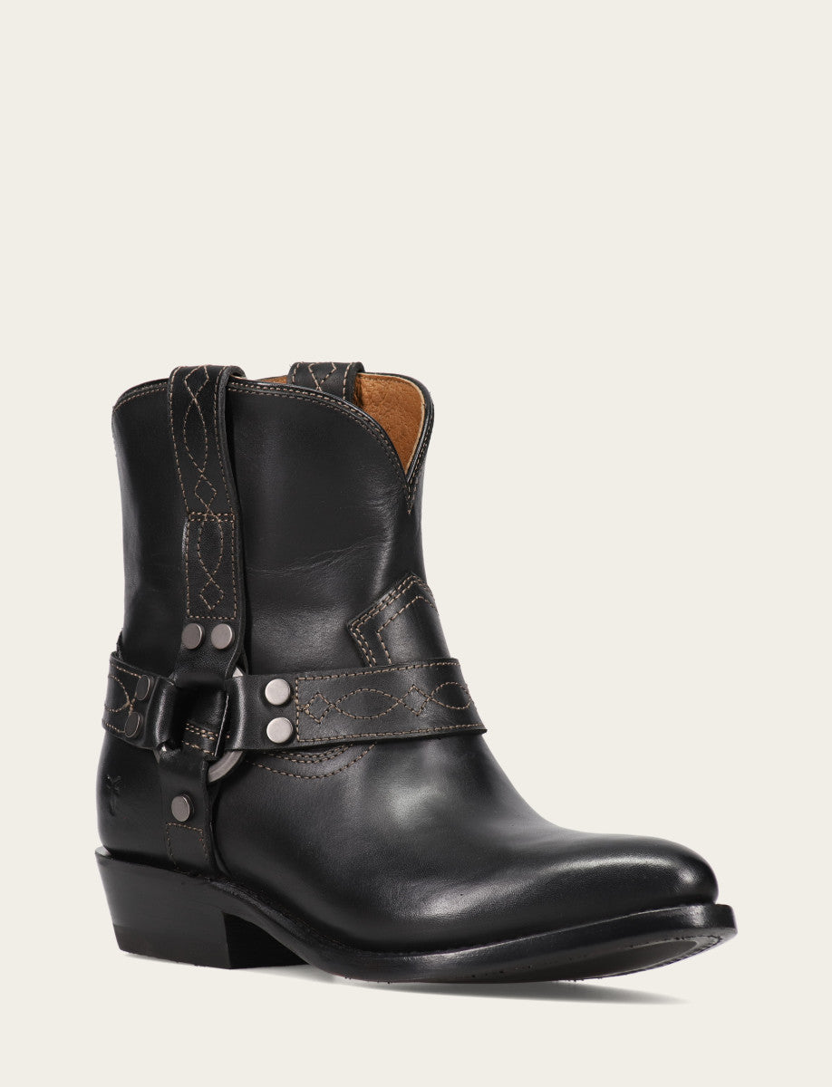 Women's Black Billy Short Harness Booties Black