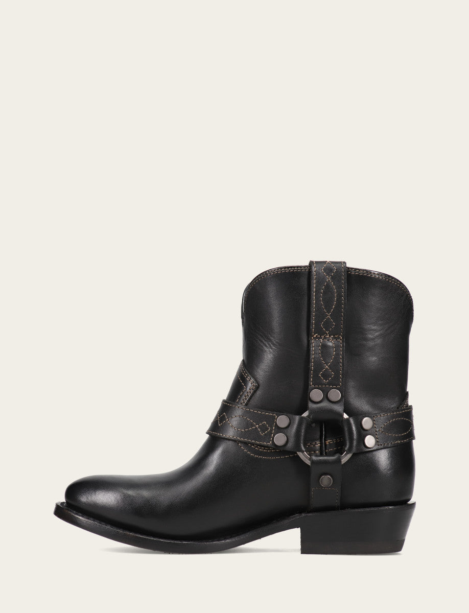 Women's Black Billy Short Harness Booties Black