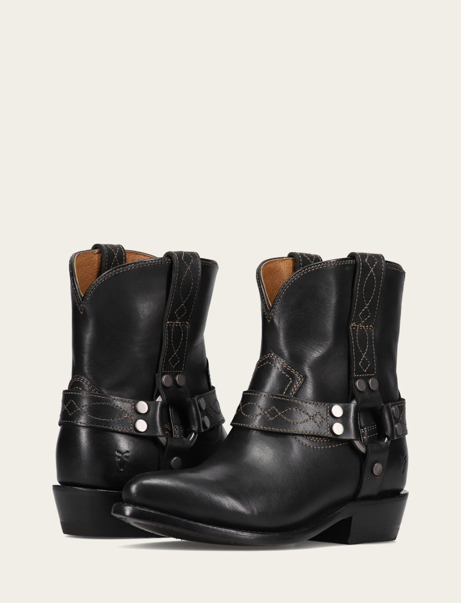 Women's Black Billy Short Harness Booties Black