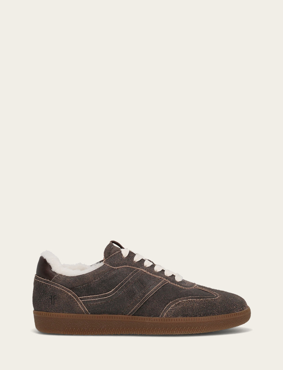 Women's Dark Truffle Milly Low Lace Shearling Sneaker Dark Truffle