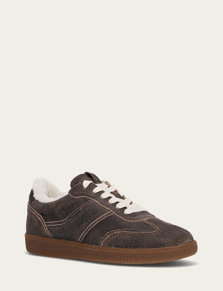 Women's Dark Truffle Milly Low Lace Shearling Sneaker Dark Truffle