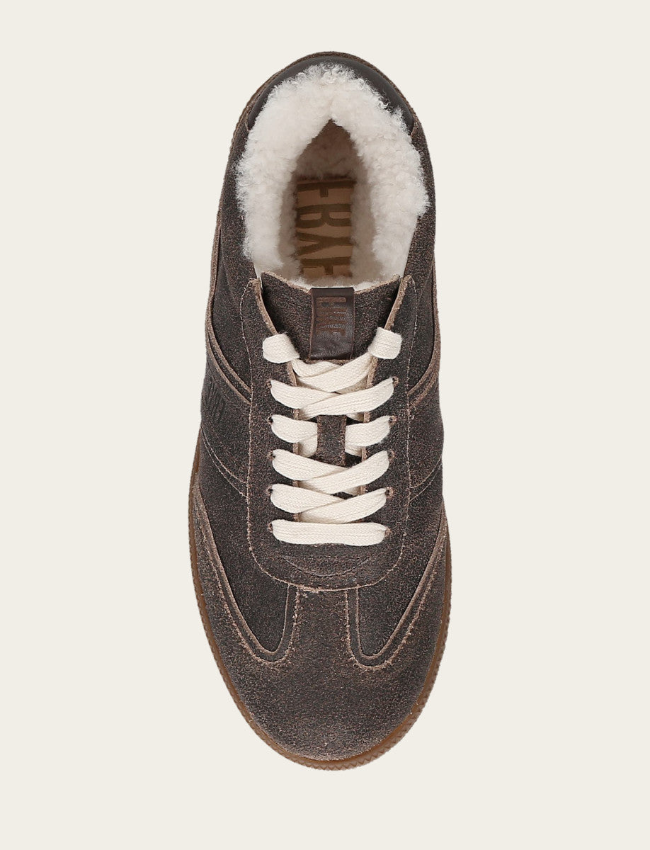 Women's Dark Truffle Milly Low Lace Shearling Sneaker Dark Truffle