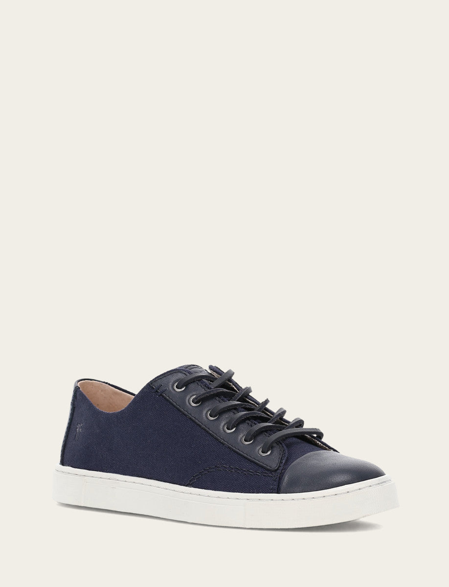 Women's Navy Ivy Canvas Low Lace Sneakers Navy