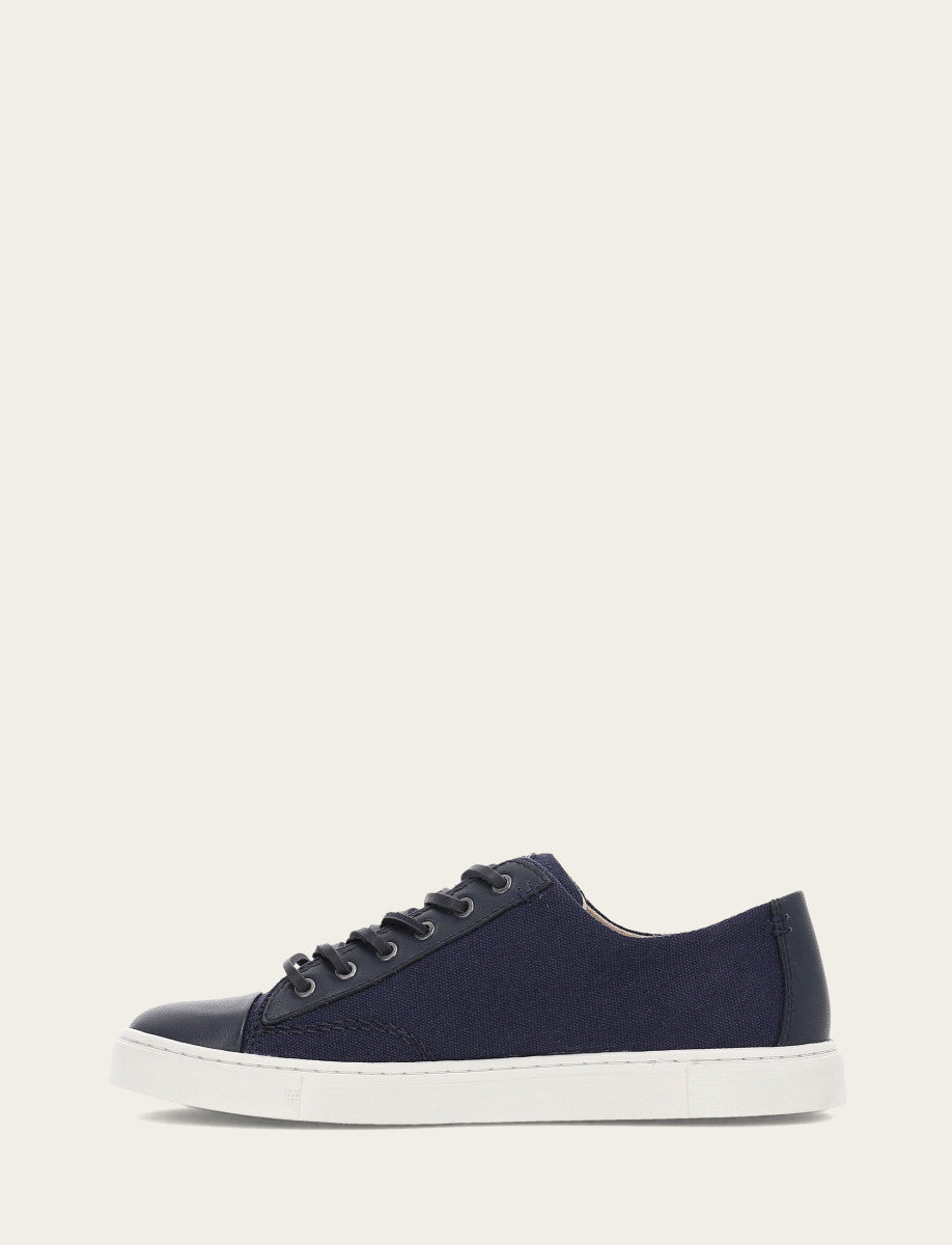 Women's Navy Ivy Canvas Low Lace Sneakers Navy