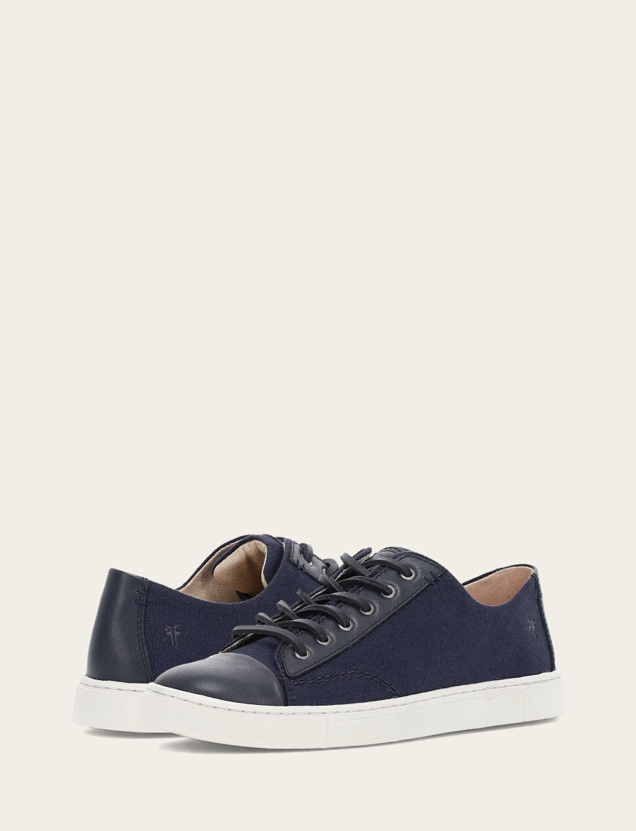 Women's Navy Ivy Canvas Low Lace Sneakers Navy