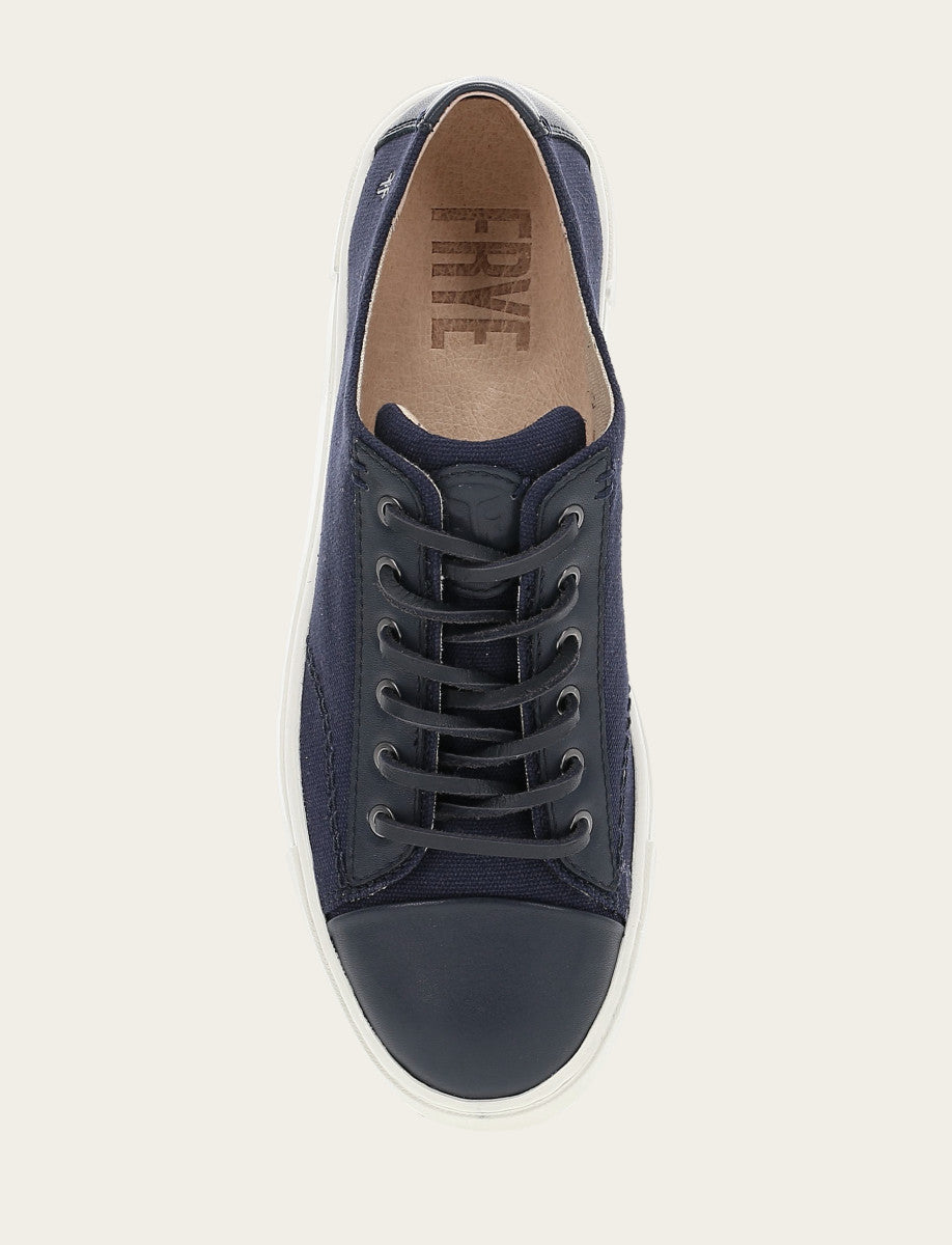 Women's Navy Ivy Canvas Low Lace Sneakers Navy