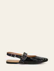 Women's Black Heather Slingback Studded Shoe Black