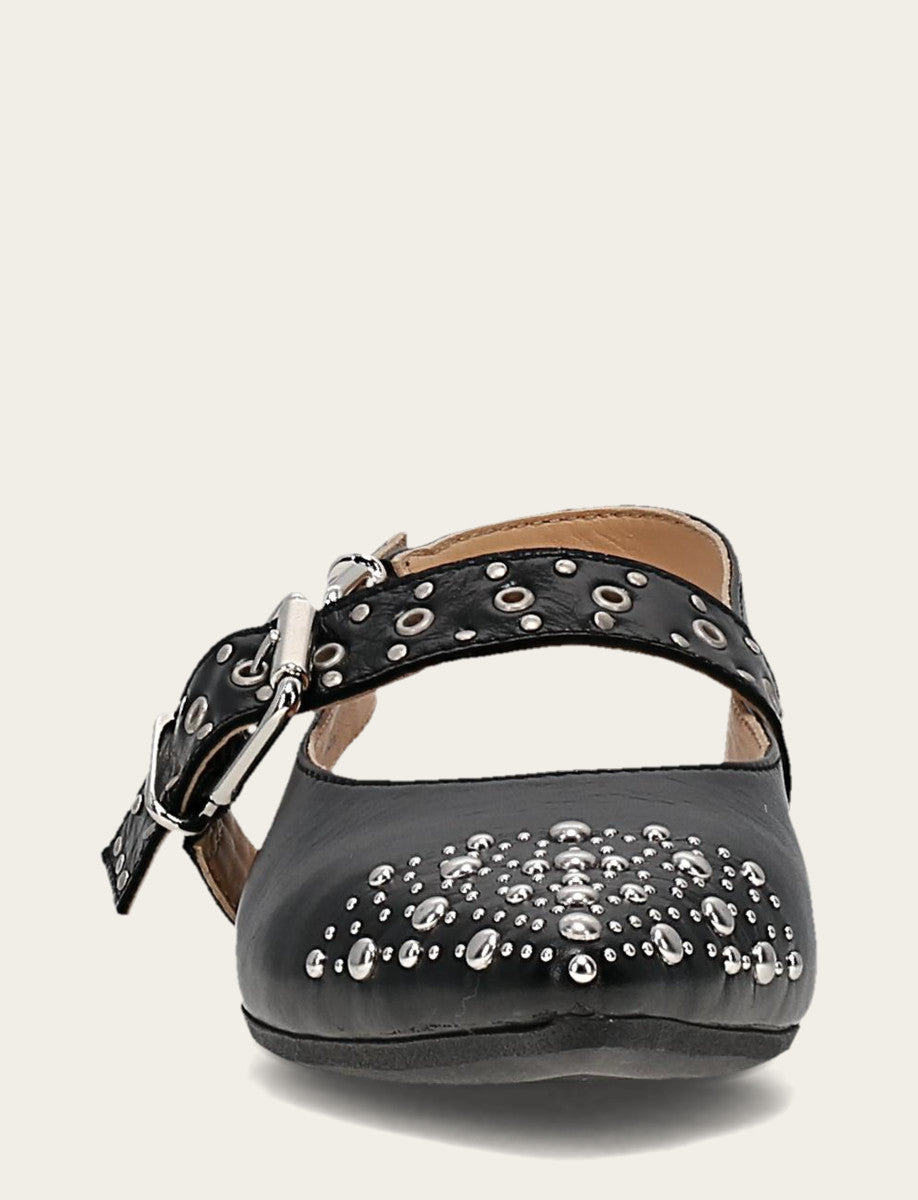 Women's Black Heather Slingback Studded Shoe Black