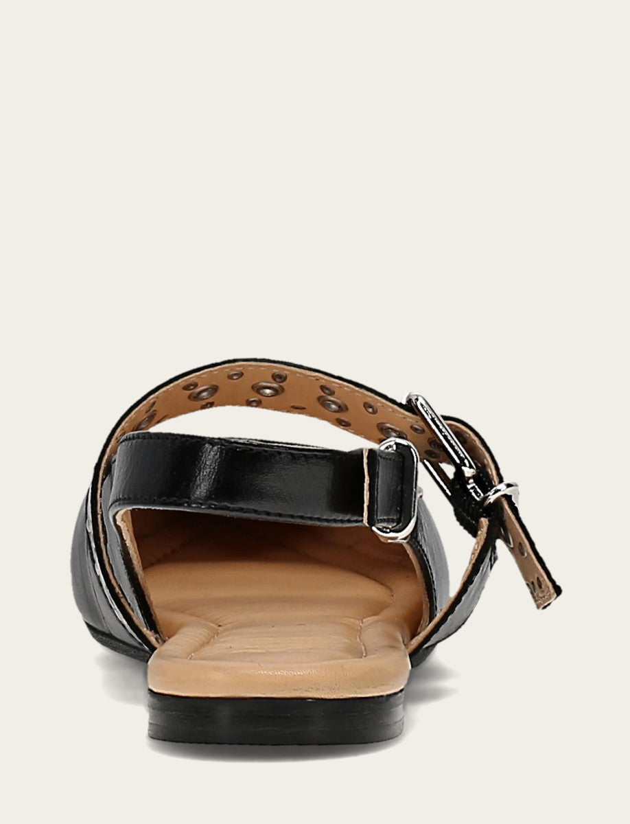 Women's Black Heather Slingback Studded Shoe Black