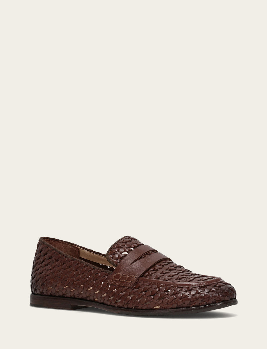 Faith Woven Loafer Dark Brown
