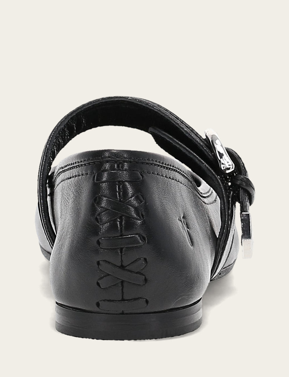 Women's Black Heather Buckle Mary Jane Flats Black