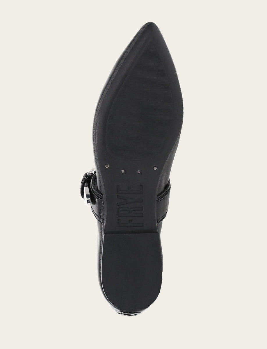 Women's Black Heather Buckle Mary Jane Flats Black