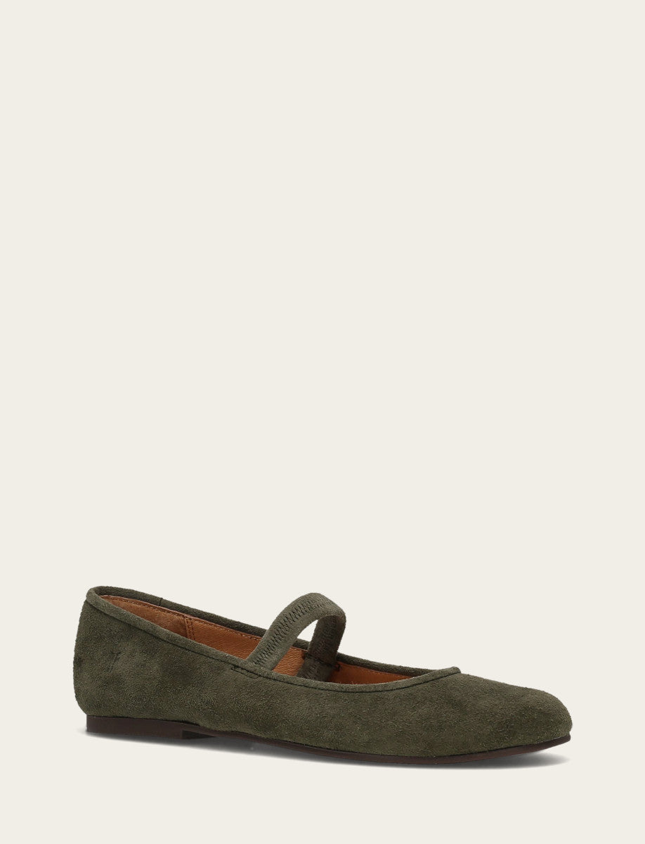 Women's Dark Olive Emma Elastic Mary Jane Shoe Dark Olive