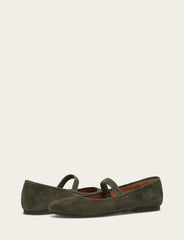 Women's Dark Olive Emma Elastic Mary Jane Shoe Dark Olive