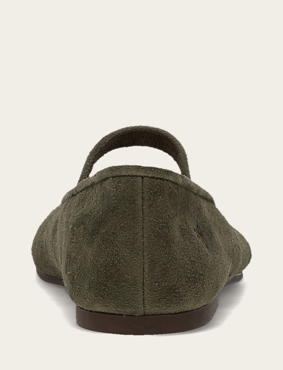 Women's Dark Olive Emma Elastic Mary Jane Shoe Dark Olive