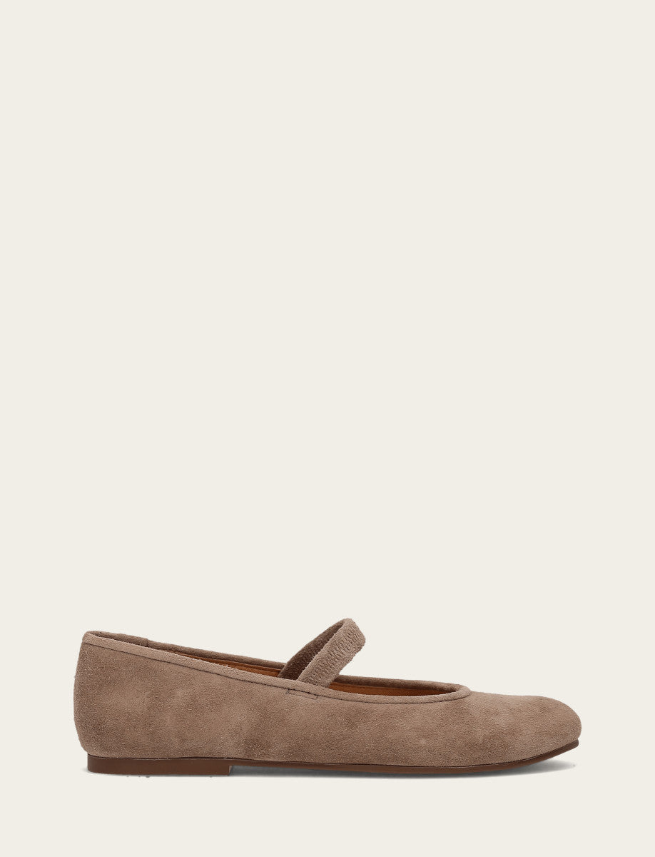 Women's Dark Taupe Emma Elastic Mary Jane Shoe Dark Taupe