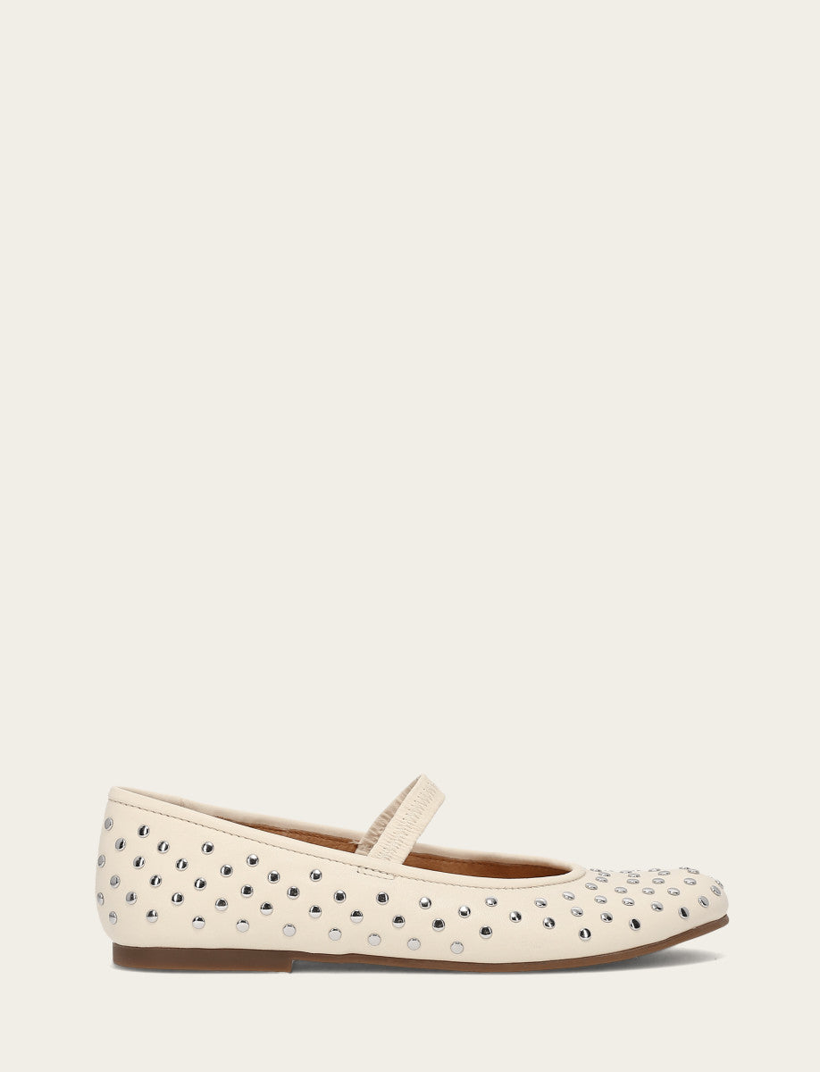 Women's Ecru Emma Studded Mary Jane Shoe Ecru