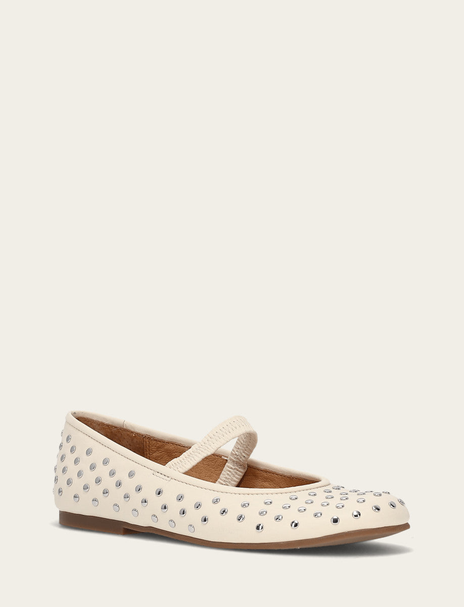 Women's Ecru Emma Studded Mary Jane Shoe Ecru