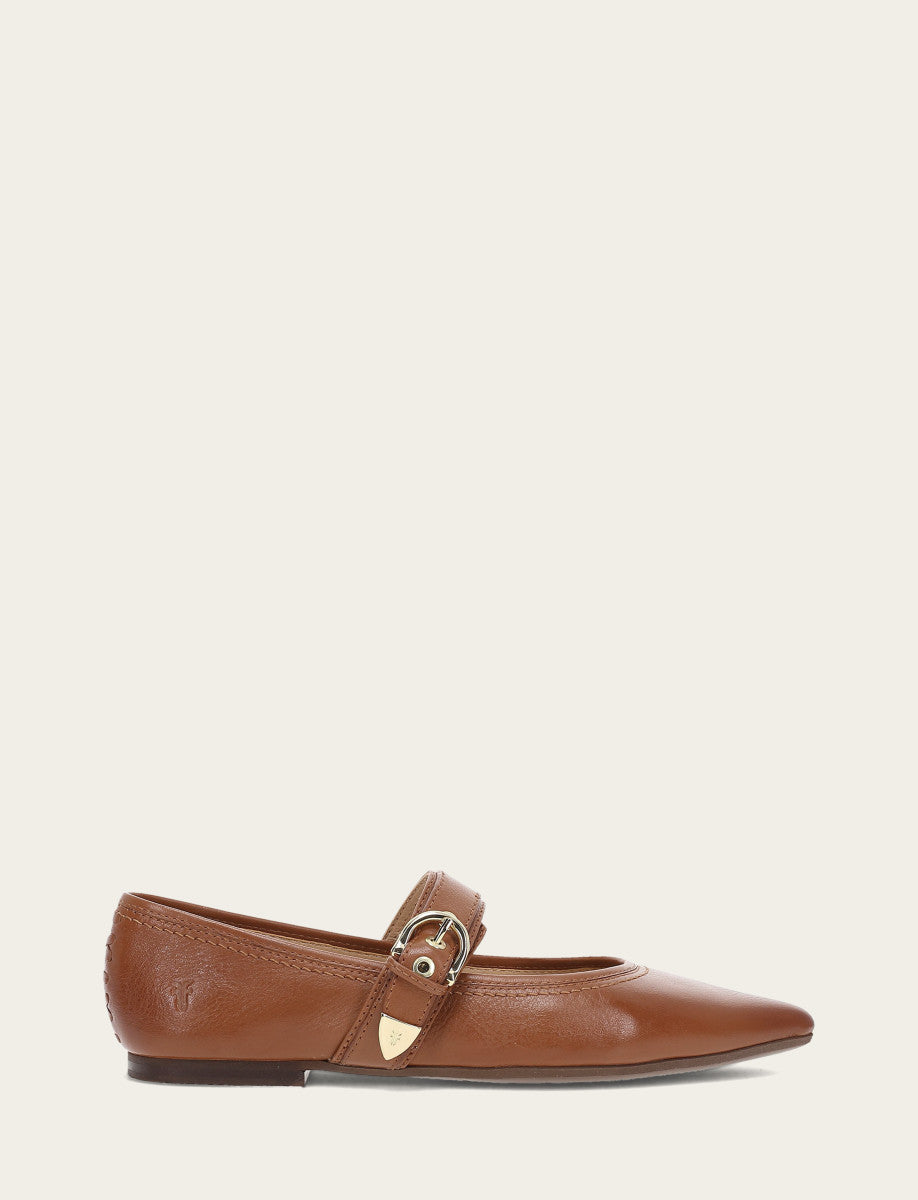 Women's Dark Latte Heather Buckle Mary Jane Flats Dark Latte