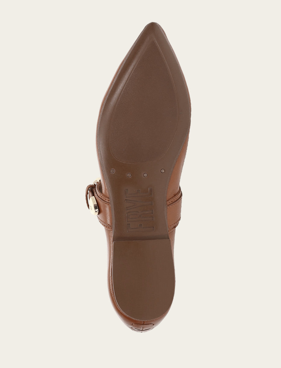Women's Dark Latte Heather Buckle Mary Jane Flats Dark Latte