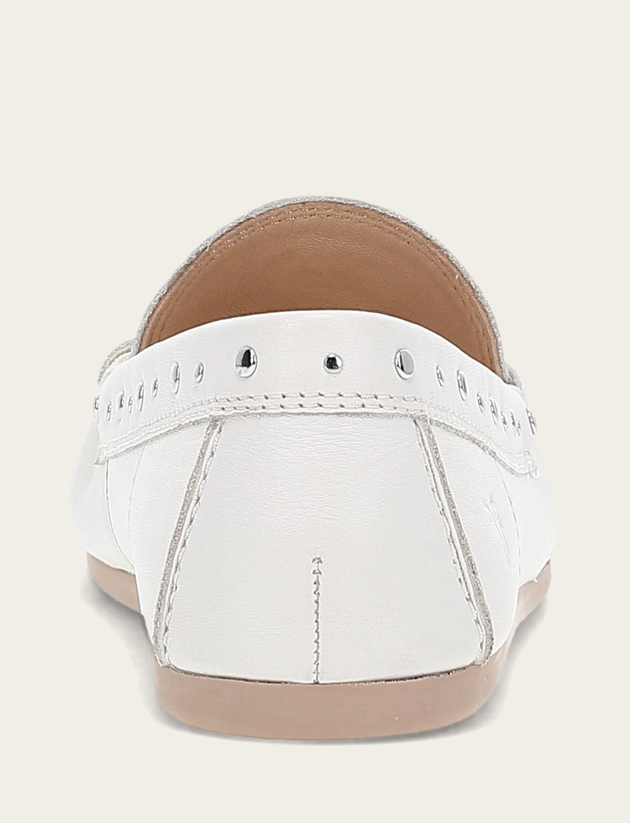 Women's White Naya Stud Moc Loafers White