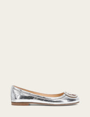 Women's Silver Carson Logo Ballet Flats Silver