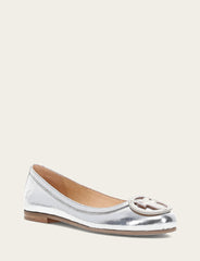 Women's Silver Carson Logo Ballet Flats Silver
