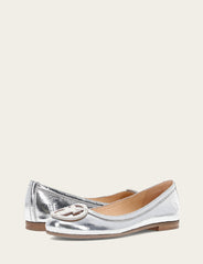 Women's Silver Carson Logo Ballet Flats Silver