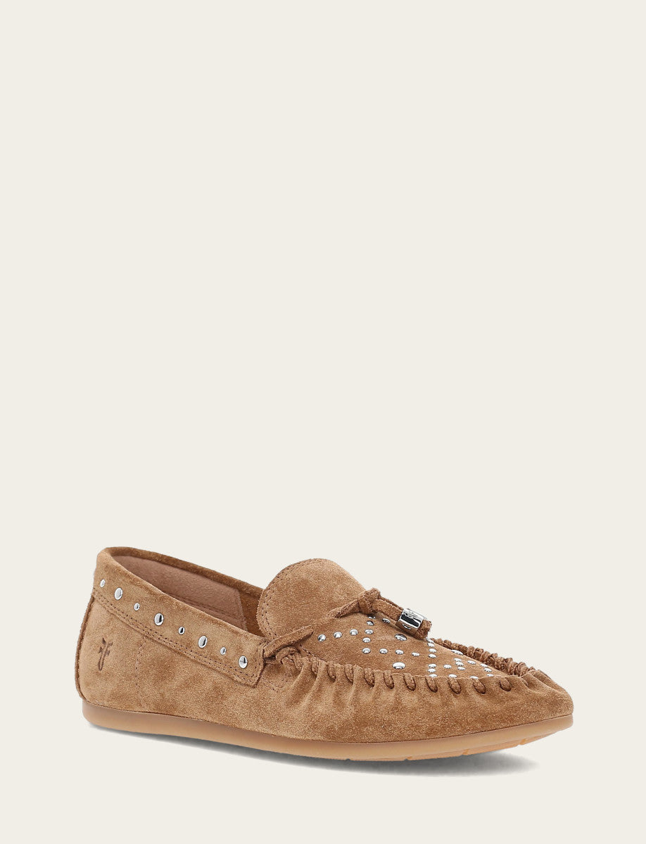 Women's Almond Naya Stud Moc Loafers Almond