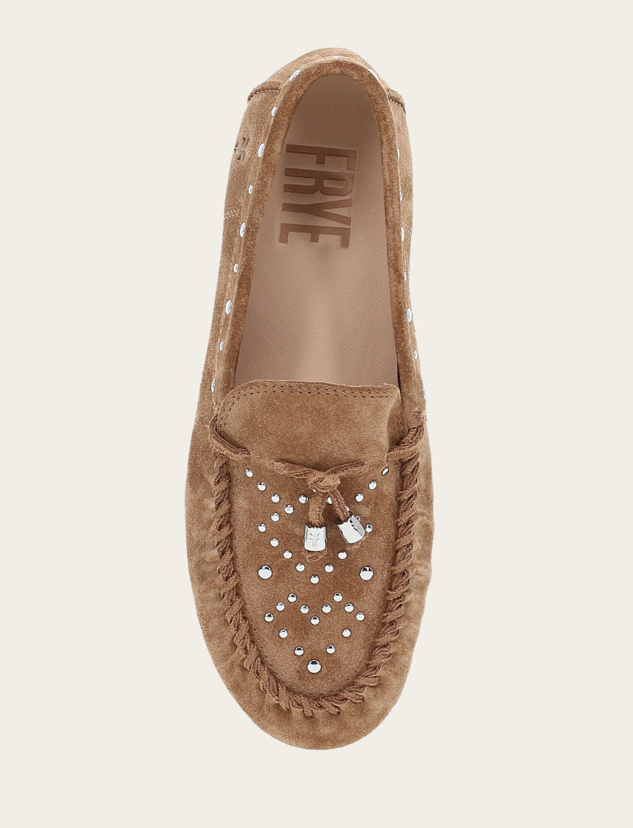 Women's Almond Naya Stud Moc Loafers Almond