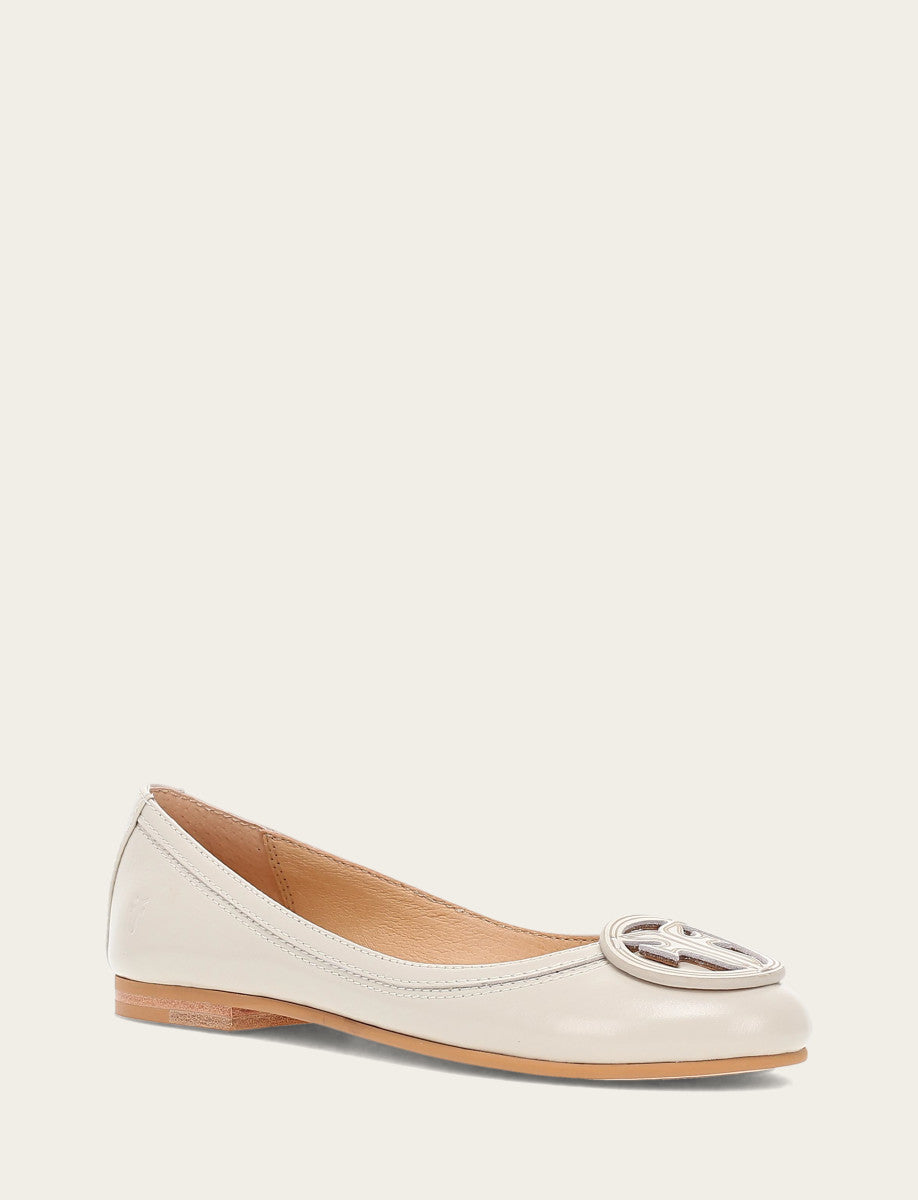 Women's Ivory Carson Logo Ballet Flats Ivory