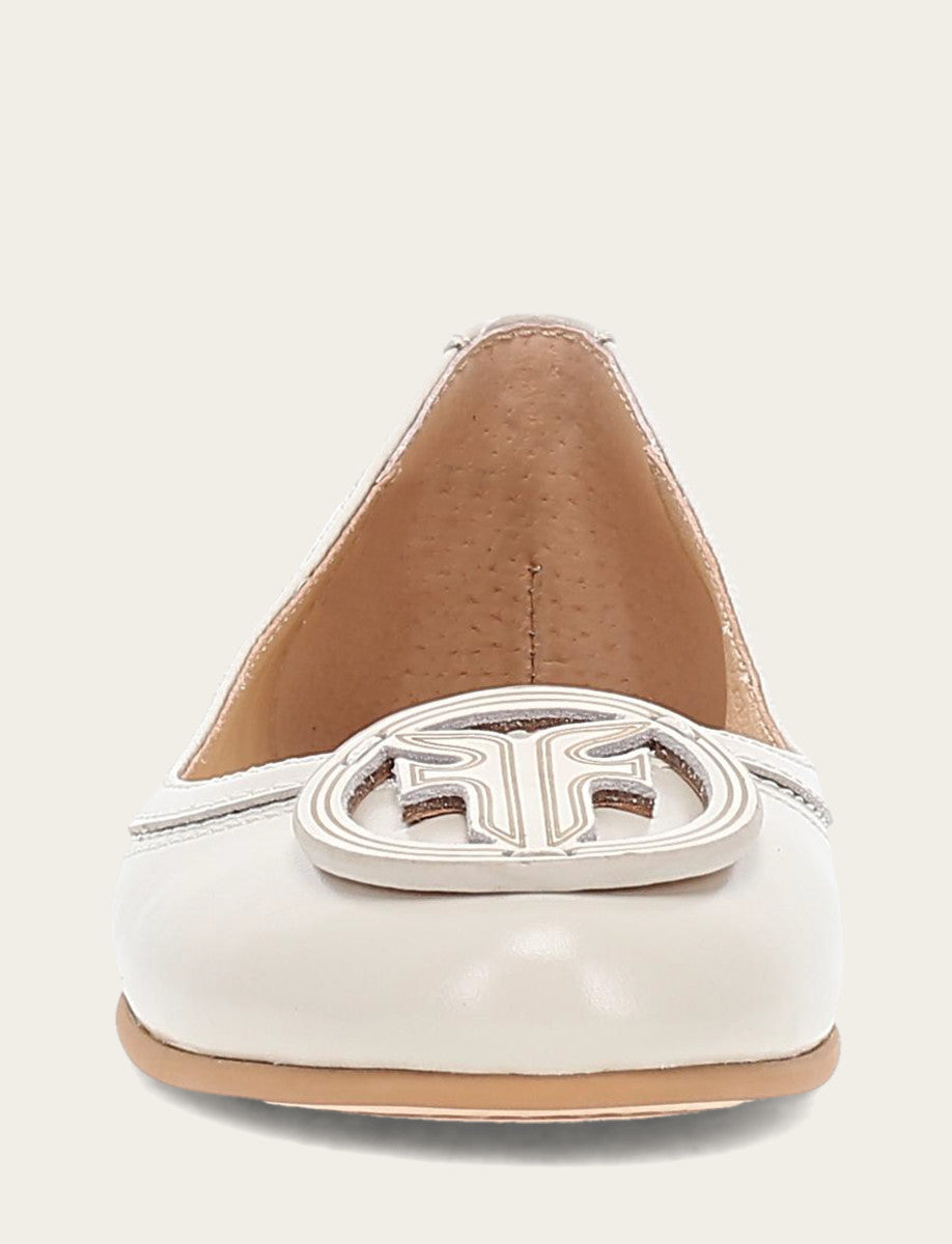 Women's Ivory Carson Logo Ballet Flats Ivory