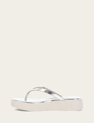 Women's Silver Maya Buckle Thong Sandals Silver