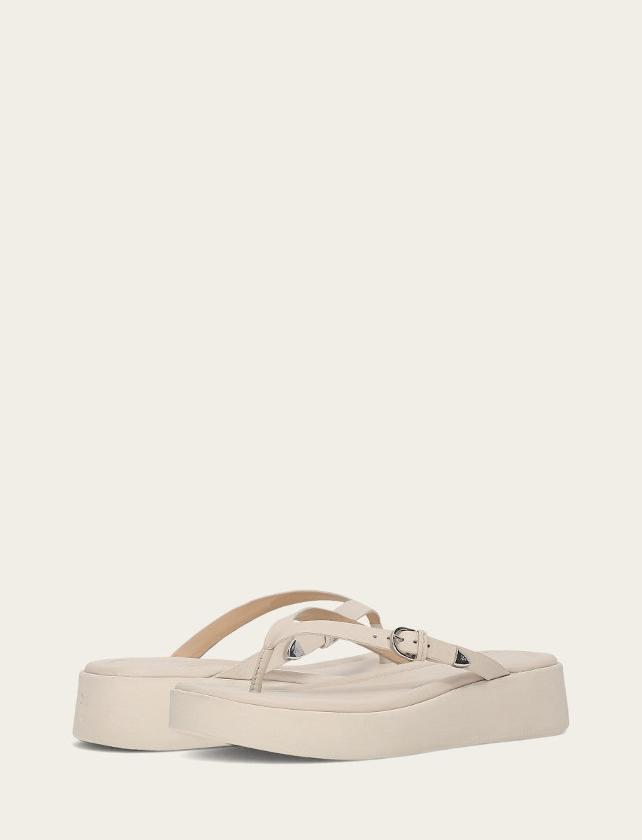 Women's Ivory Maya Buckle Thong Sandals Ivory