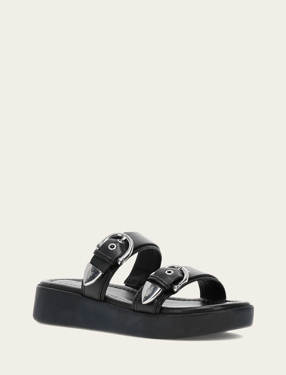Women's Black Maya Buckle Sandals Black