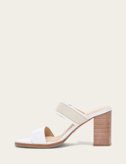 Women's White Ivory Stella Buckle Slide Sandals White/ivory