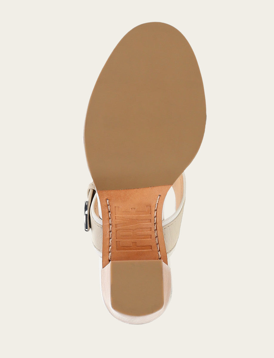Women's White Ivory Stella Buckle Slide Sandals White/ivory