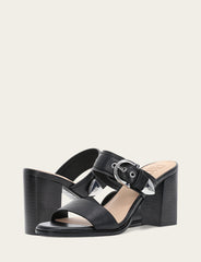 Women's Black Stella Buckle Slide Sandals Black