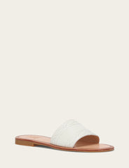 Women's White Ava Woodstock Slide Sandals White
