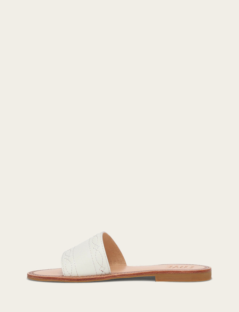 Women's White Ava Woodstock Slide Sandals White
