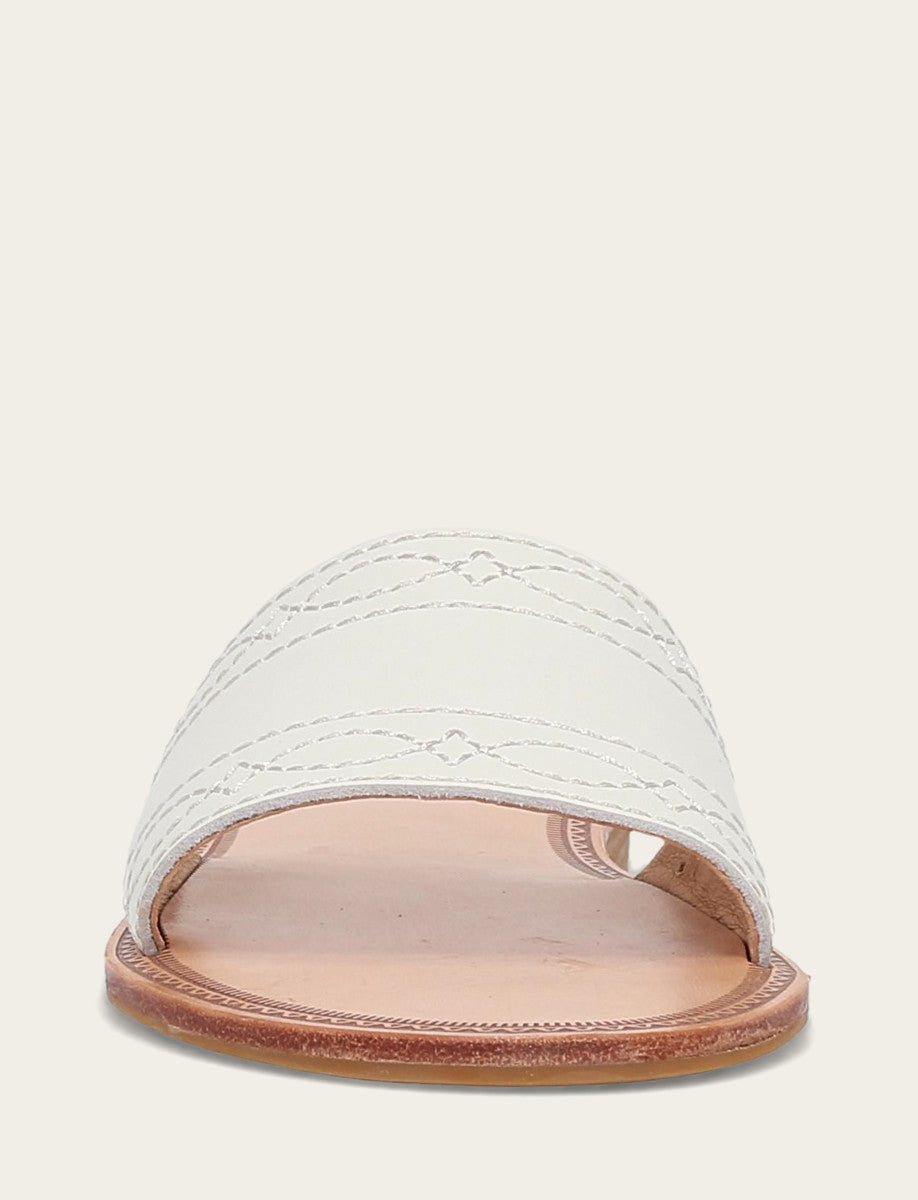 Women's White Ava Woodstock Slide Sandals White