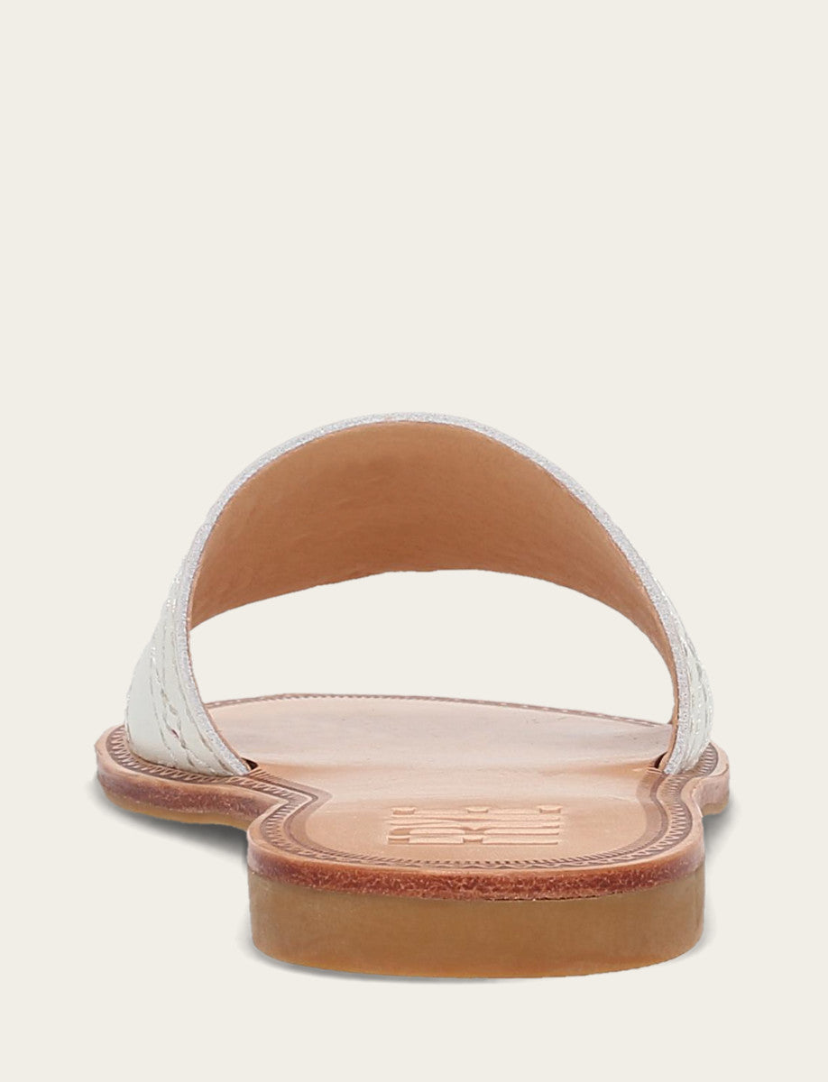 Women's White Ava Woodstock Slide Sandals White